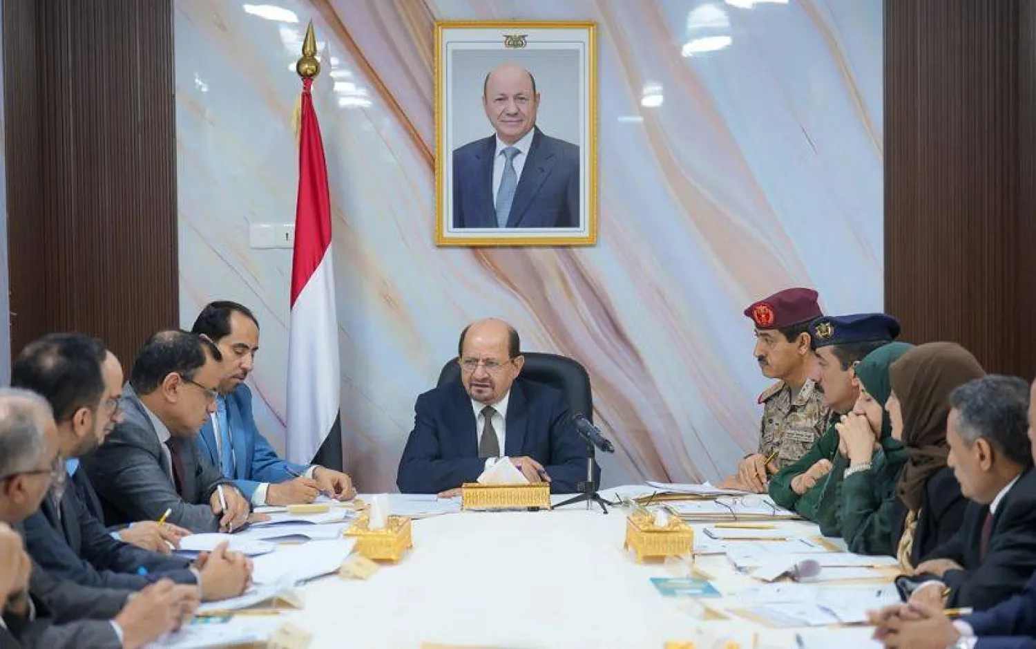 جانب من أحدث اجتماع للحكومة اليمنية في العاصمة المؤقتة عدن (سبأ)