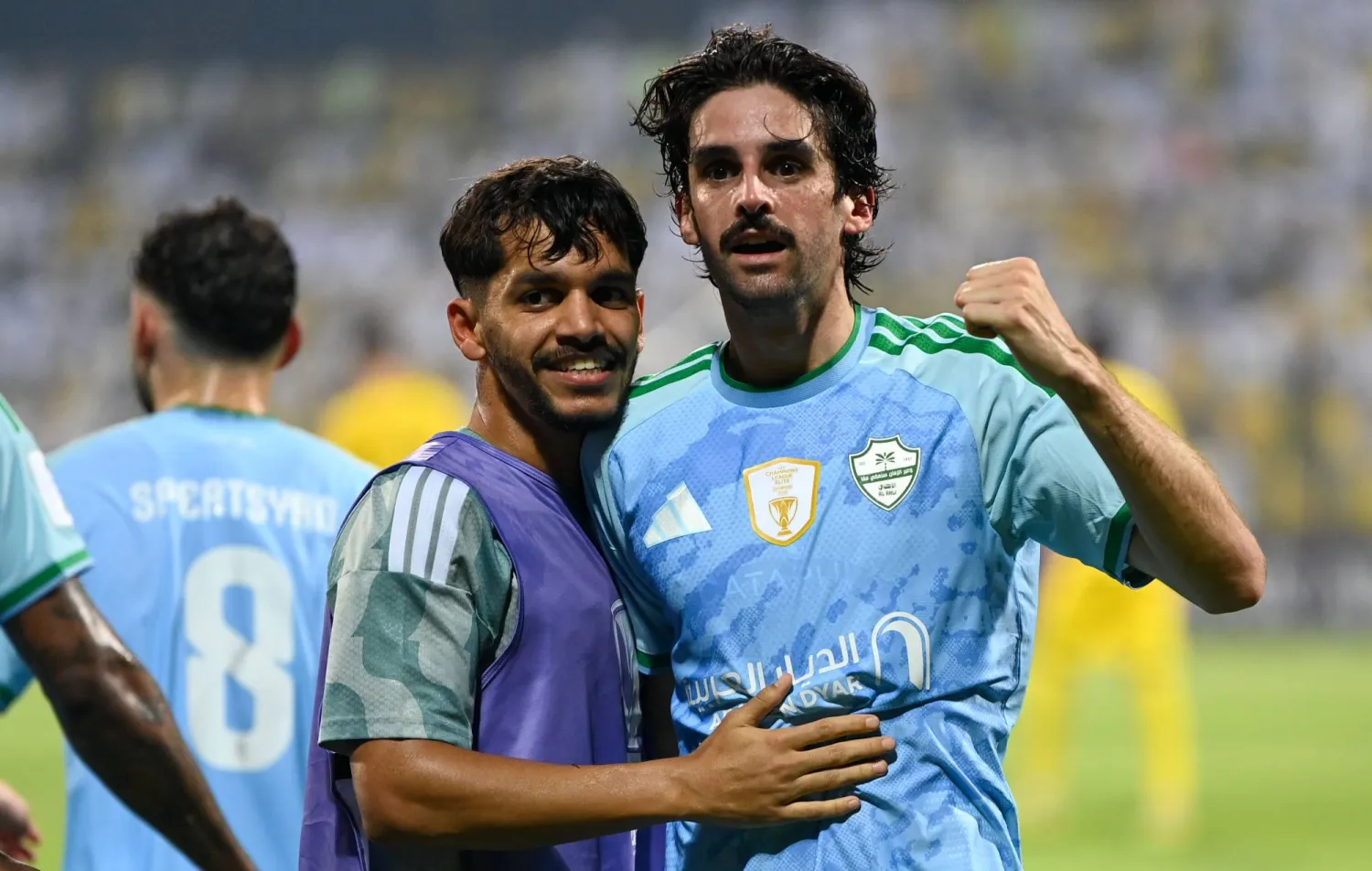  ترينكاو يحتفل بهدفه في شباك الوصل (تصوير: علي خمج) 