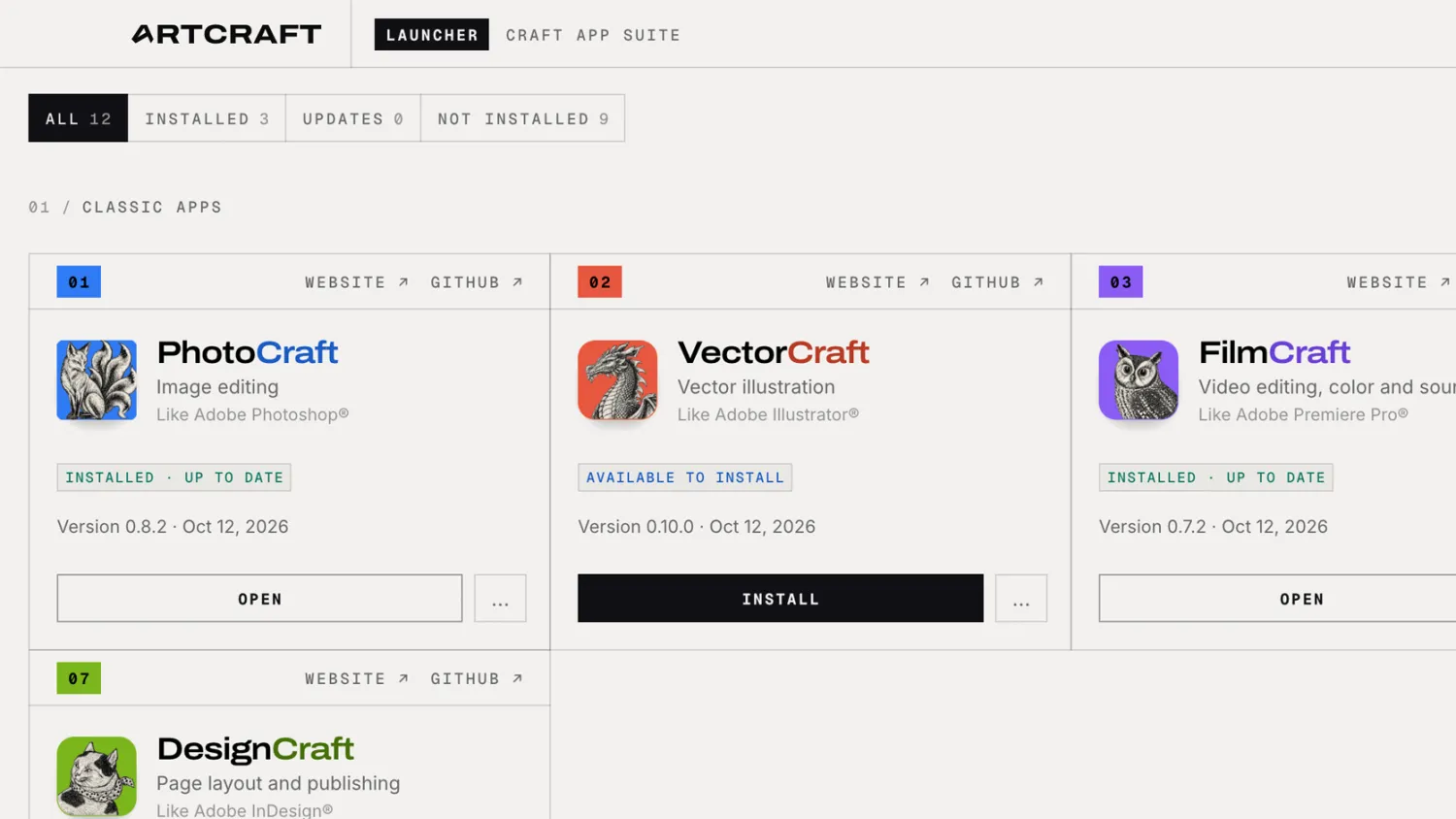 مشروع مفتوح المصدر يقدم بدائل مجانية لبرامج التصميم والإنتاجية (ArtCraft)