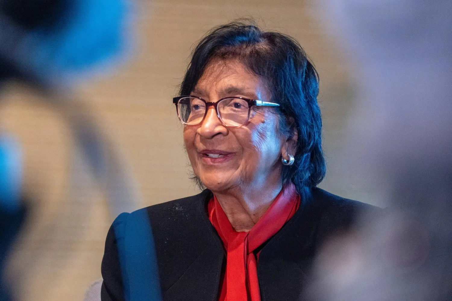  Former ICC judge Navi Pillay, who was awarded the 2026 Nobel Peace Prize, poses for a photograph in The Hague, Netherlands, Monday, Oct. 12, 2026. (AP) 