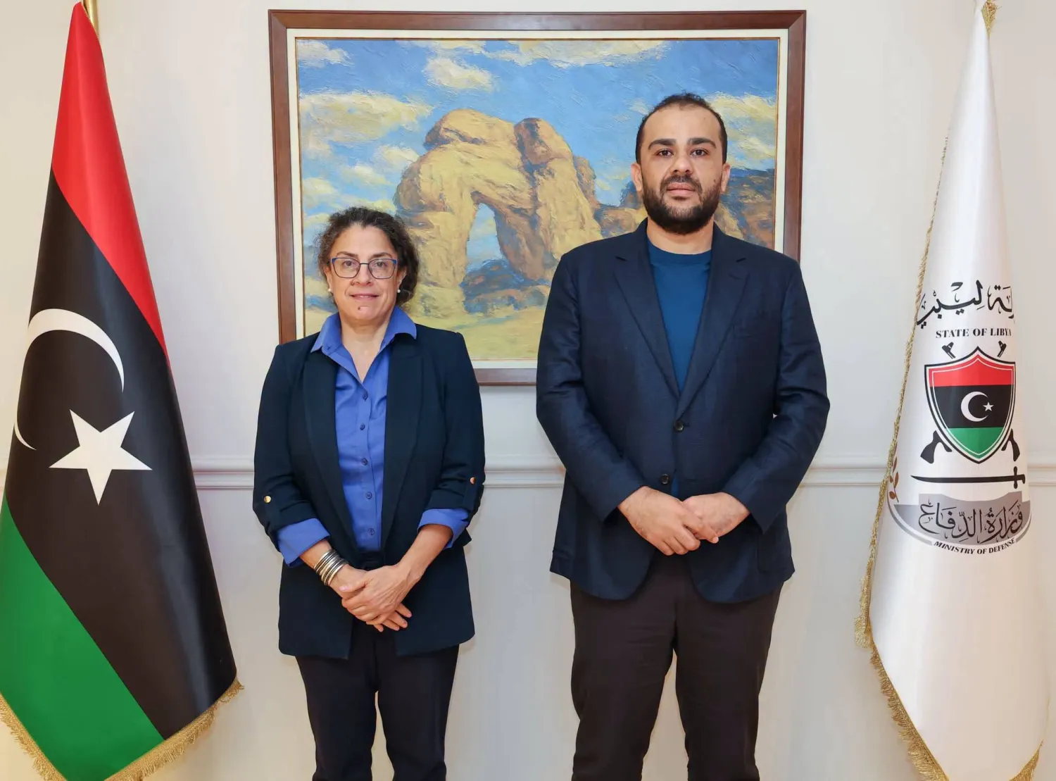 الزوبي وكيل وزارة الدفاع بغرب ليبيا مستقبلاً خوري نائبة رئيسة البعثة الأممية 12 أكتوبر (البعثة الأممية)