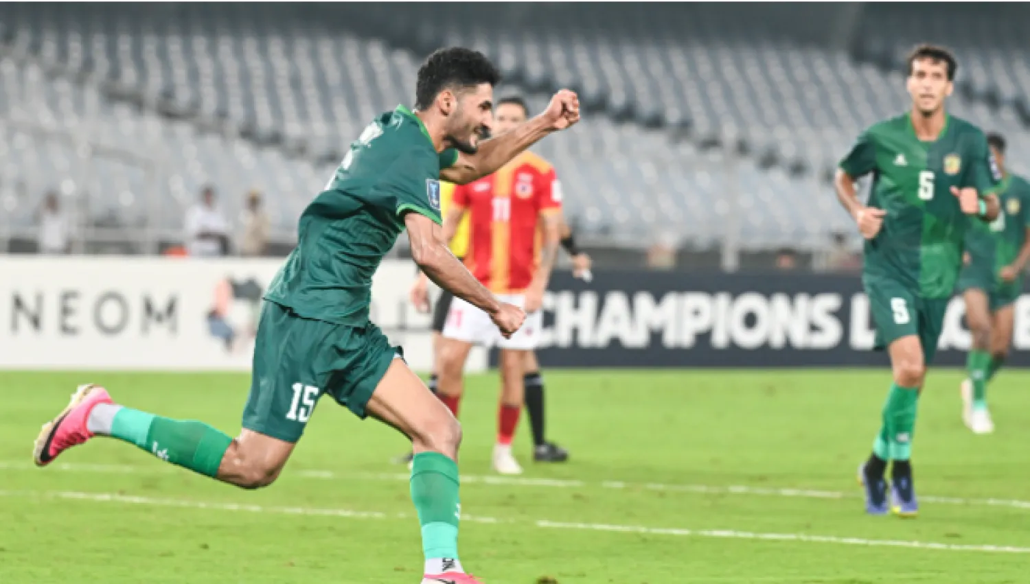 فرحة لاعبي الشرطة بالتسجيل في مرمى إيست بنغال (الاتحاد الآسيوي)