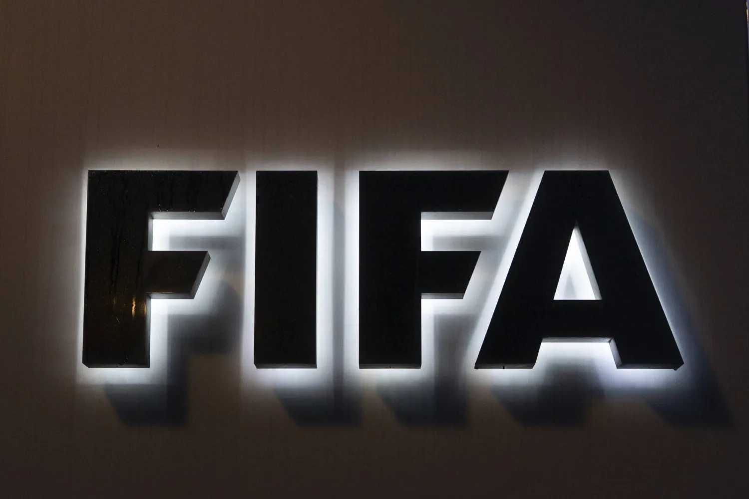 The FIFA logo is seen before the FIFA Council meeting at FIFA headquarters in Zurich, Switzerland, 15 October 2026.  EPA/CLAUDIO THOMA