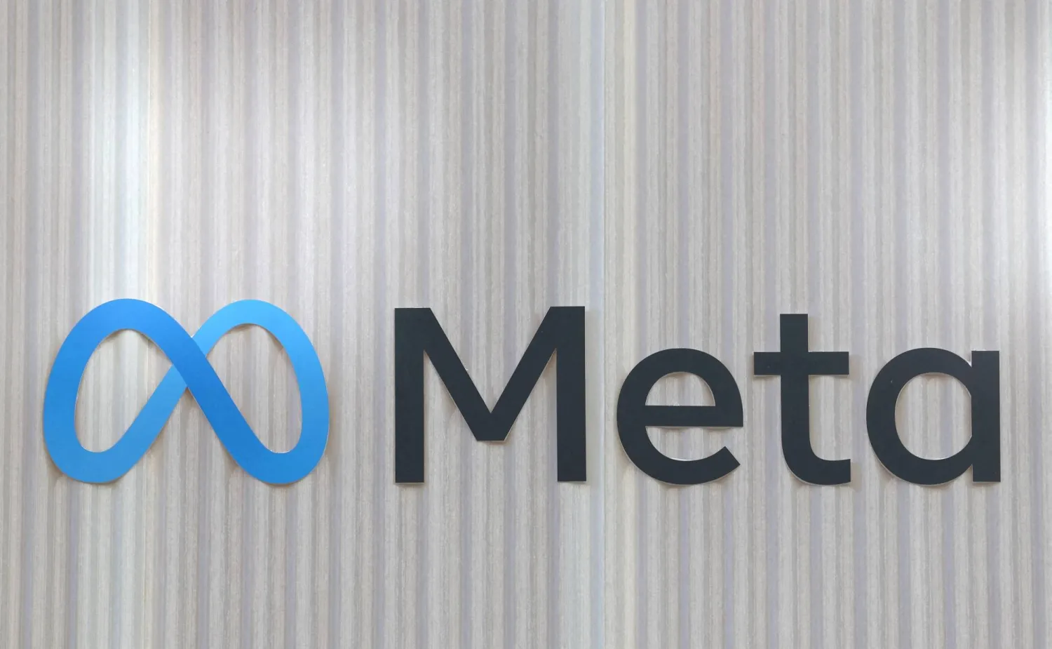 The logo of Meta is seen at the entrance of the company's temporary stand ahead of the World Economic Forum (WEF) in Davos, Switzerland January 18, 2025. (Reuters)