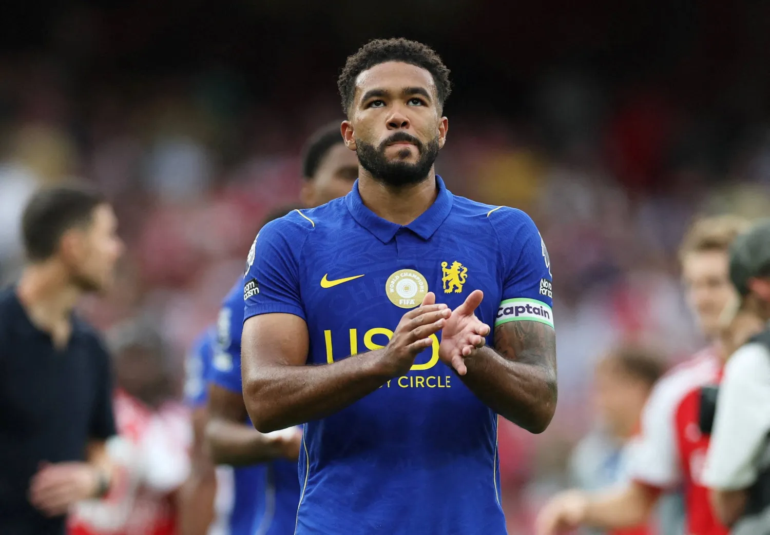 FILE PHOTO: Soccer Football - Premier League - Arsenal v Chelsea - Emirates Stadium, London, Britain - September 6, 2026 Chelsea's Reece James applauds fans after the match Action Images via Reuters/Paul Childs