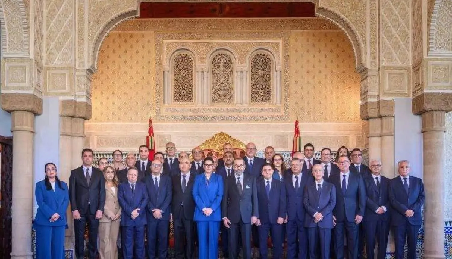 Morocco’s King Mohammed VI presides over the appointment ceremony for members of the new government at the Royal Palace in Rabat on Friday (MAP). 