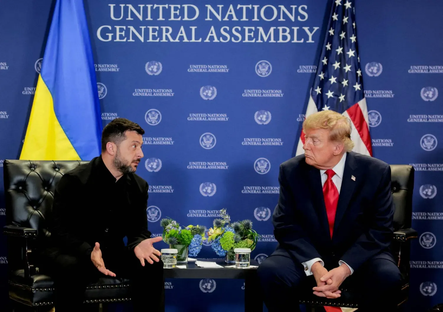 ABD Başkanı Donald Trump ile Ukrayna Devlet Başkanı Volodimir Zelenskiy’nin, 22 Eylül 2026’da New York’ta düzenlenen 80. Birleşmiş Milletler Genel Kurulu marjındaki görüşmesinden, (Reuters)