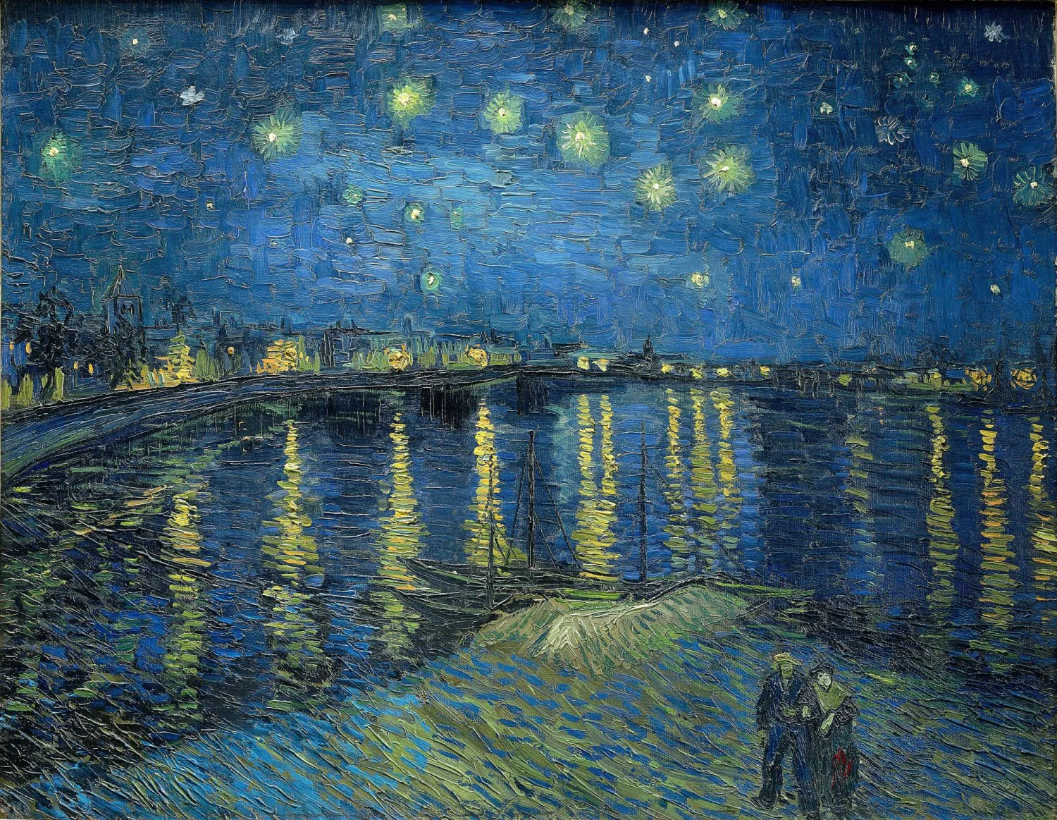 لوحة الفنان الهولندي فينسنت فان غوخ «ليلة مرصعة بالنجوم» (The Starry Night) (ويكيبيديا)