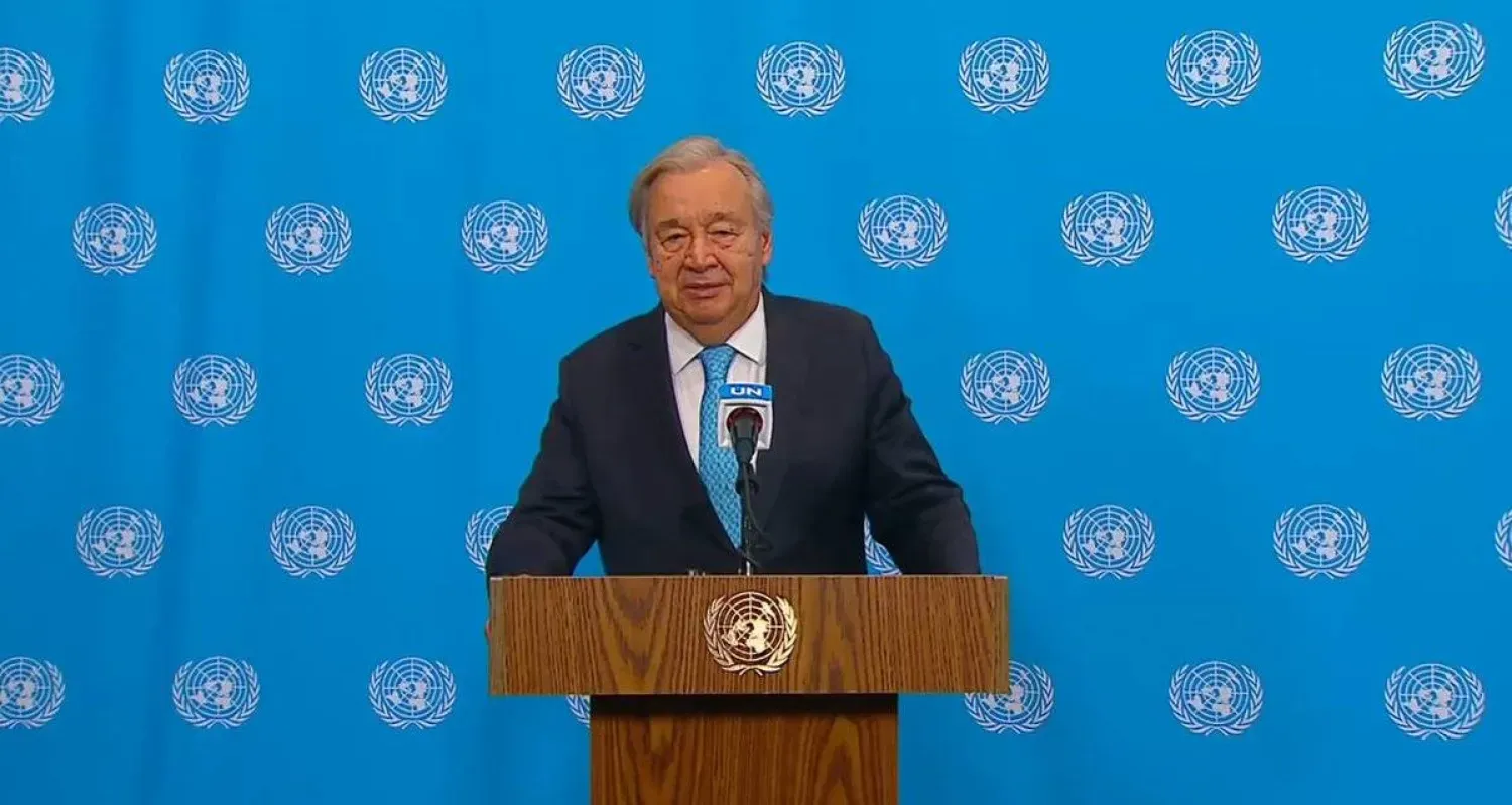 Antonio Guterres, perşembe günü New York’ta gazetecilere açıklamalarda bulunurken (BM)