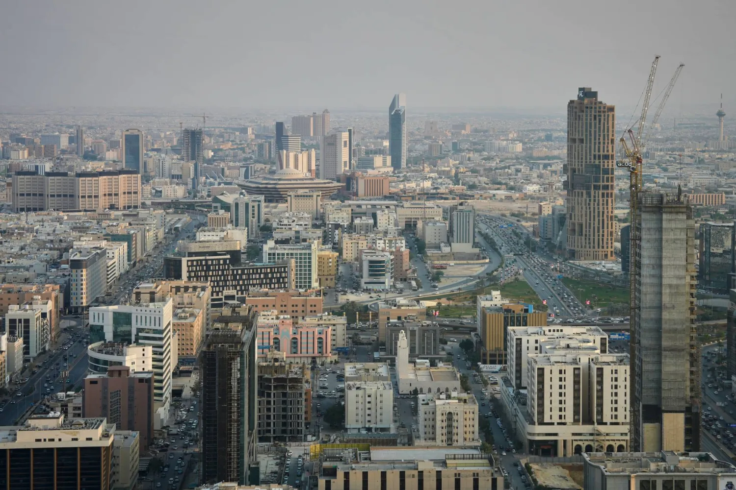 Buildings and construction sites fill the skyline, in Riyadh, Saudi Arabia, Wednesday, Oct. 14, 2026. (AP)