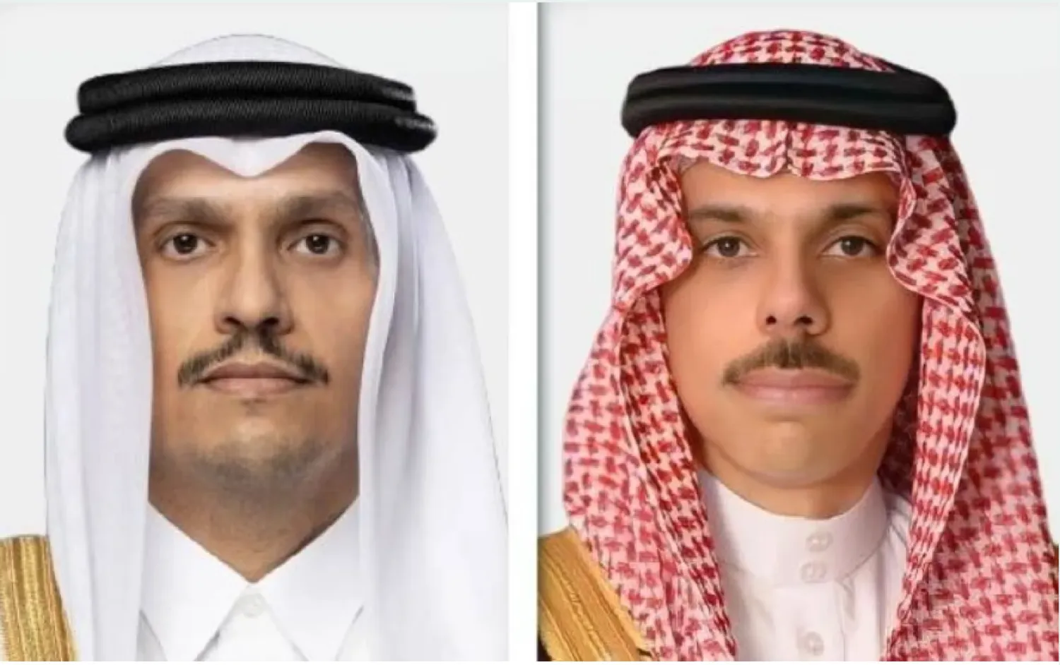 الأمير فيصل بن فرحان وزير الخارجية السعودي ونظيره القطري الشيخ محمد بن عبد الرحمن آل ثاني (الشرق الأوسط)
