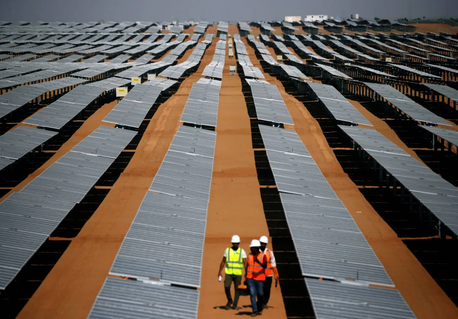 A general view of the Benban plant of photovoltaic solar panels in Aswan, Egypt, November 17, 2019. (Reuters) 