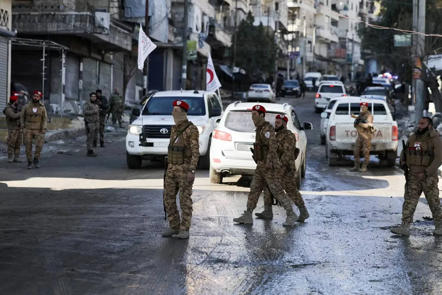 Syrian security forces in Aleppo in January. (Reuters)
