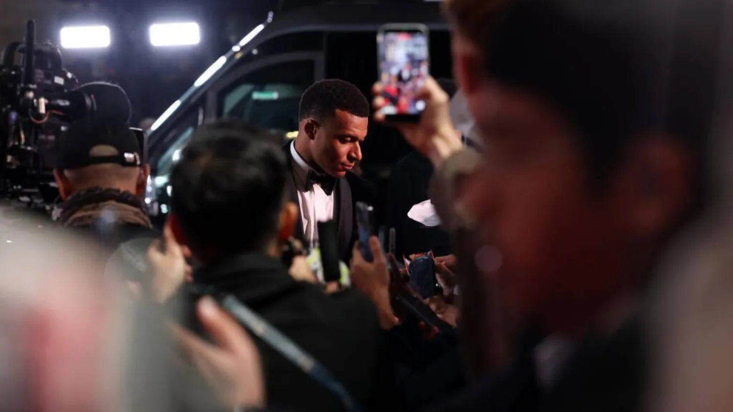 France and Real Madrid forward Kylian Mbappe arrives at the Ballon d'Or in London. FRANCK FIFE / AFP
