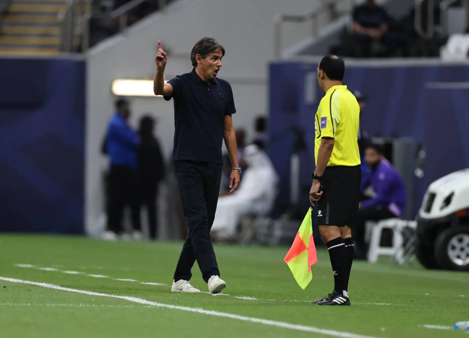 الإيطالي سيموني إنزاغي مدرب فريق الهلال (تصوير: سعد العنزي) 