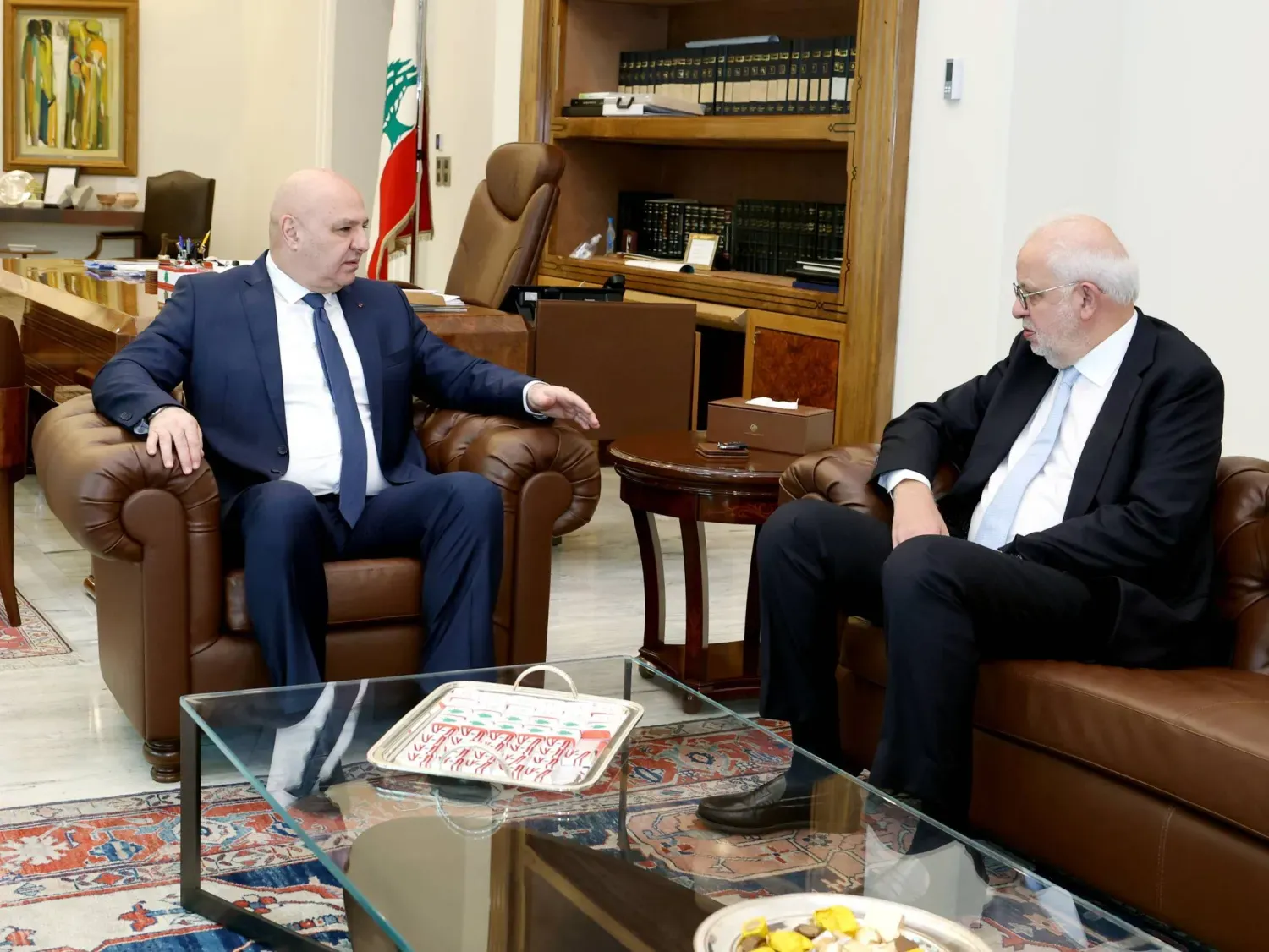 Lübnan Cumhurbaşkanı Joseph Avn, Adalet Bakanı Adil Nassar’ı dün Cumhurbaşkanlığı Sarayı’nda kabul etti (Lübnan Cumhurbaşkanlığı)