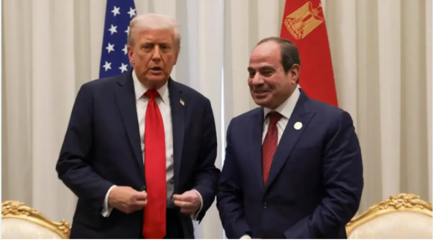 الرئيسان السيسي وترمب بشرم الشيخ خلال «مؤتمر السلام» حول غزة في أكتوبر الماضي 2025 (رويترز)