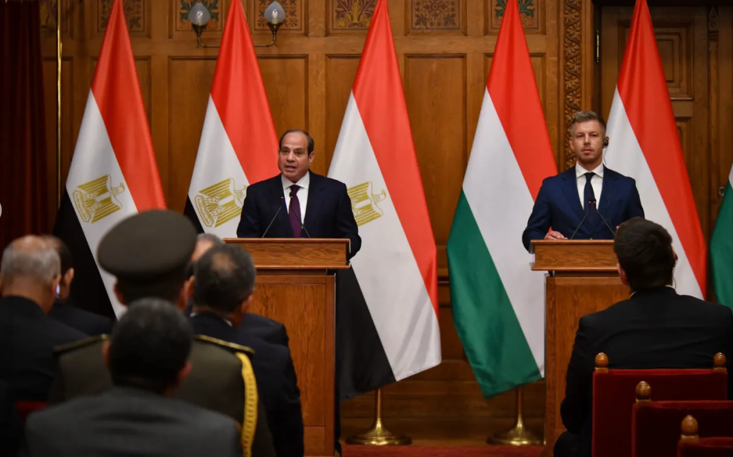 الرئيس السيسي قال: «نتطلع إلى تضافر الجهود الدولية لتخفيف المعاناة عن الفلسطينيين في قطاع غزة» (الرئاسة المصرية)