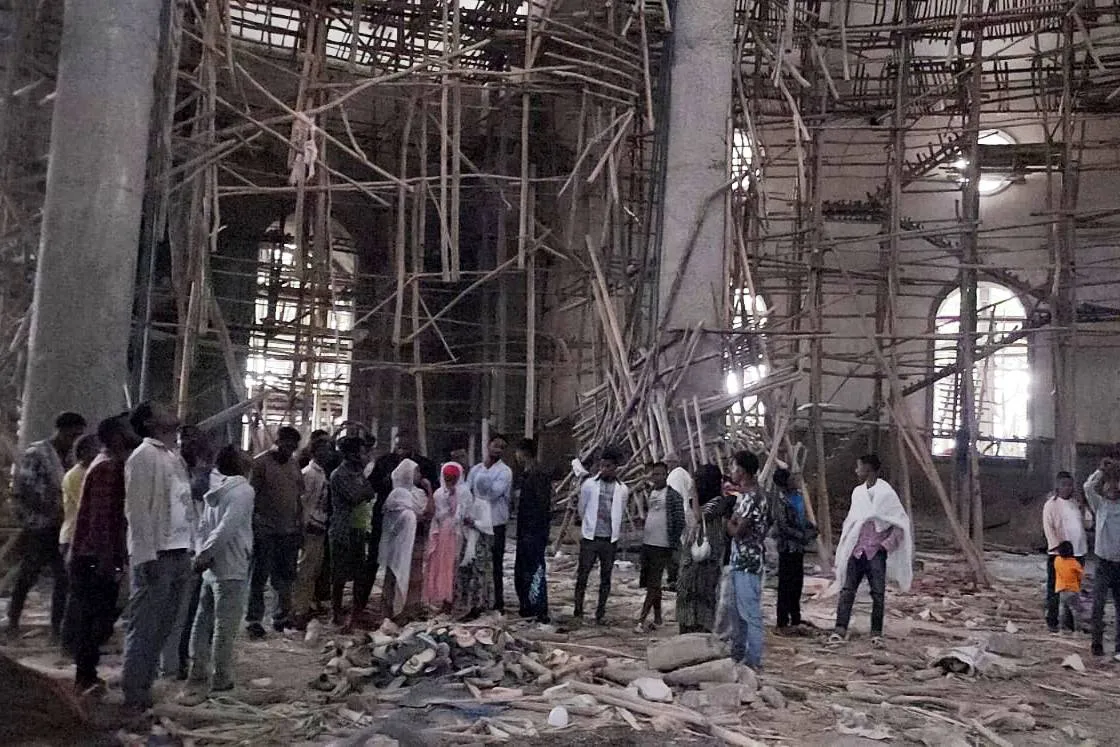 36 قتيلاً وأكثر من 200 جريح في انهيار سقالة داخل كنيسة بإثيوبيا