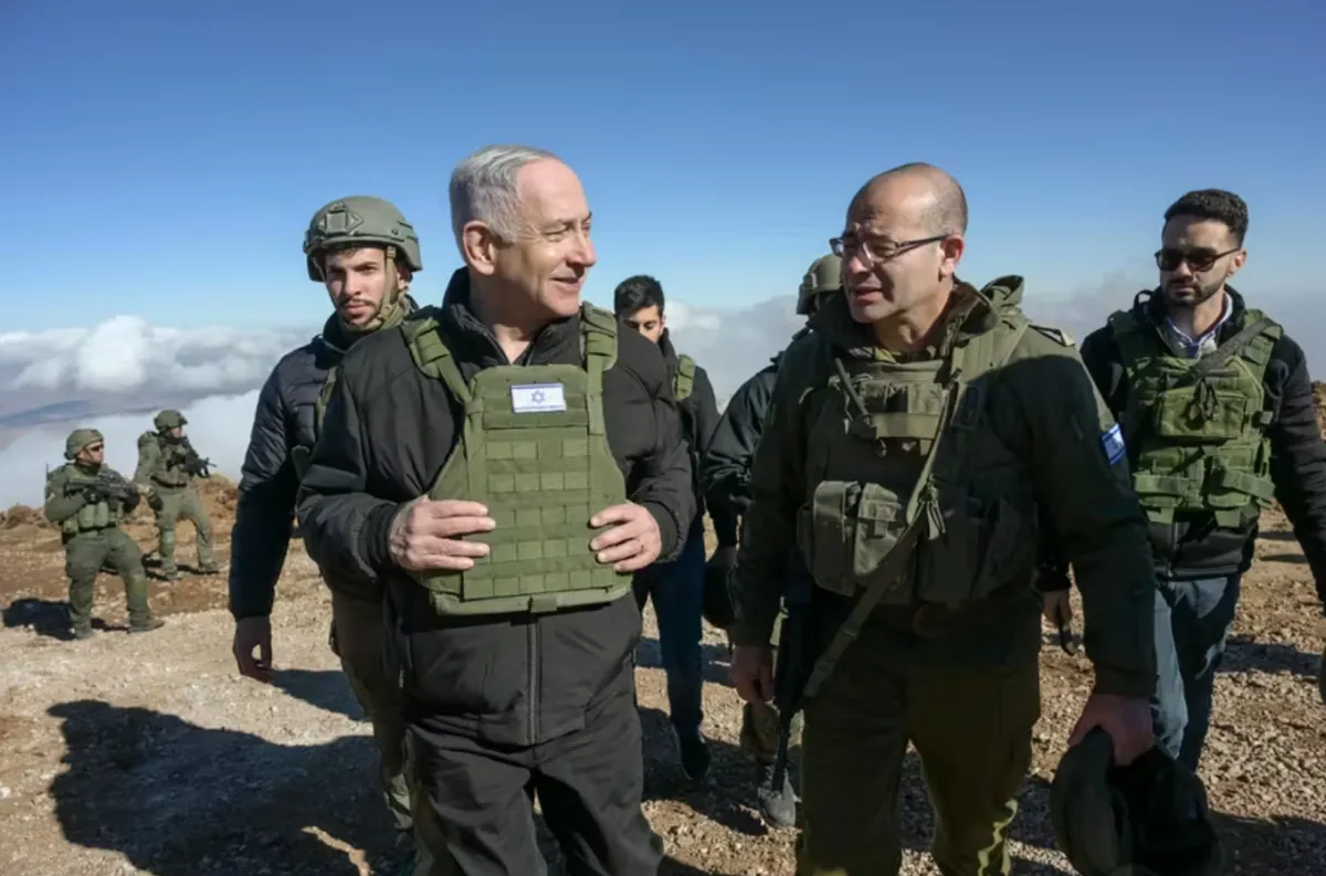 Netanyahu Visits Israeli Troops in Syria Beyond Ceasefire Line