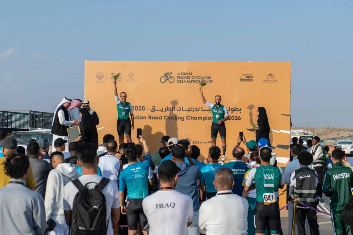 حقق لاعبا المنتخب السعودي للدراجات، إنجازاً جديداً، بحصولهما على ميداليتين «فضية وبرونزية»، ضمن منافسات فئة الأساتذة، من بطولة آسيا لدراجات الطريق 2026، التي تستضيفها القصيم خلال شهر فبراير الجاري، بمشاركة أكثر من 600 لاعب ولاعبة يمثلون 30 دولة آسيوية 