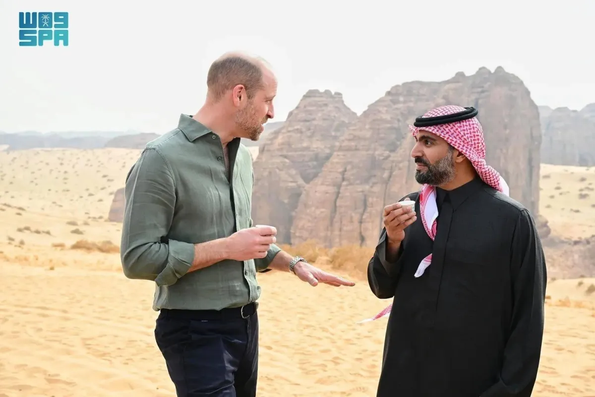 Prince William Visits Historic, Natural Sites in AlUla Accompanied by Saudi Culture Minister