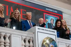 President-elect Donald Trump rings the opening bell on the trading floor of the New York Stock Exchange (NYSE) on December 12, 2024 in New York City. Spencer Platt/Getty Images/AFP 
