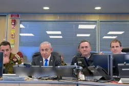 Israeli PM Benjamin Netanyahu during a visit to the Air Force Command, accompanied by Defense Minister Israel Katz, earlier this month (dpa)