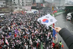 Supporters of impeached South Korea's president Yoon Suk Yeol take part in a rally near his residence in Seoul on January 5, 2025. (AFP)
