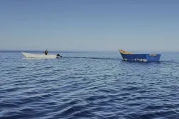 Representation photo: A boat used by migrants to cross the Mediterranean Sea is towed from Tripiti beach to the Karave the port of Gavdos, Greece, on Monday, July 7, 2025 after hundreds were rescued near the island and the island of Crete in separate incidents. (AP Photo/Elena Becatoros)