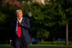 US President Donald Trump walks on the South Lawn of the White House after arriving on Marine One in Washington, DC, USA, 15 July 2025. EPA/Al Drago / POOL