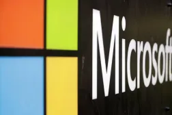 FILE - The Microsoft company logo is displayed at their offices in Sydney, Australia, on Feb. 3, 2021. (AP Photo/Rick Rycroft, File)