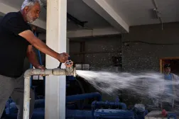 The Ein Samiyah spring is a vital water source for Palestinians in the occupied West Bank grappling with chronic shortages. Zain JAAFAR / AFP
