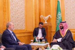 Suudi Arabistan Başbakanı ve Veliaht Prensi Muhammed bin Selman dün İran Ulusal Güvenlik Yüksek Konseyi Genel Sekreteri Ali Laricani’yi kabul etti. (SPA)