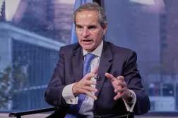 غروسي يتحدث في مقابلة صحافية في نيويورك اليوم (أ.ب)