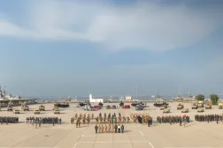 The Red Wave 8 drill kicked off at the King Faisal Naval Base on Sunday. (Saudi Defense Ministry)