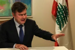 US Assistant Secretary for Terrorist Financing and Financial Intelligence at the US Treasury Department John Hurley, speaks during an interview with a number of journalists, at the US Embassy in Awkar, north of the Lebanese capital Beirut on November 10, 2025. (AFP)