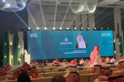GAMI governor Ahmed bin Abdulaziz Al-Ohali during the annual meeting (Asharq Al-Awsat) 