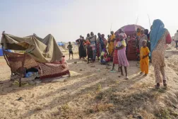 Sudanese refugees arrive in Acre, Chad, Sunday, Oct 6. 2024. (AP Photo/Sam Mednick)
