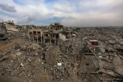  The ruins of destroyed buildings in the Sheikh Radwan neighborhood of Gaza City, Gaza Strip, 14 November 2025, amid a ceasefire between Israel and Hamas. (EPA)