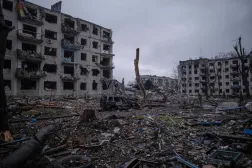  This photo taken Wednesday, Nov. 12, 2025, and provided by Ukraine's 93rd Kholodnyi Yar Separate Mechanized Brigade press service, shows ruins of what was the town of Kostyantynivka, the site of heavy battles with the Russian troops in the Donetsk region, Ukraine. (Iryna Rybakova/Ukraine's 93rd Mechanized Brigade via AP) 