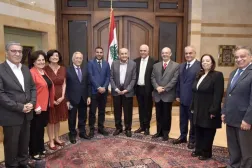 Speaker Nabih Berri meets with the Council of the Order of Press Editors led by Joseph Kossaifi in Ain El-Tineh. (Parliament Office)