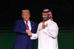 Prince Mohammed bin Salman, Saudi Crown Prince and Prime Minister, and US President Donald Trump at the Saudi-US Investment Forum in Riyadh. (Investment Forum) 