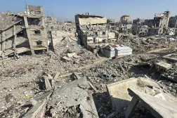 Destroyed buildings, amid a ceasefire between Israel and Hamas, in Khan Younis in the southern Gaza Strip November 18, 2025. (Reuters)