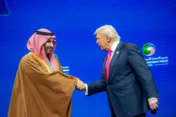 Suudi Arabistan Veliaht Prensi Muhammed bin Selman ve ABD Başkanı Donald Trump dün düzenlenen ABD-Suudi Arabistan Yatırım Forumu'na katıldı (SPA)