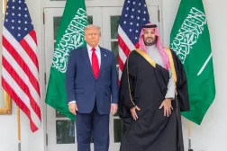 ولیعهد سعودی، شاهزاده محمد بن سلمان، و رئیس‌جمهوری آمریکا، دونالد ترامپ، در کاخ سفید (واس)