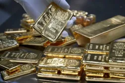 Münih'teki Pro Aurum Gold House'un kasasında istiflenmiş altın külçeleri (Reuters)