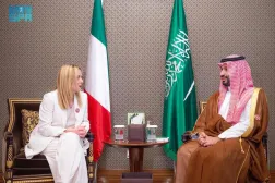 Prince Mohammed bin Salman bin Abdulaziz Al Saud, Saudi Crown Prince and Prime Minister, and Italian Prime Minister Giorgia Meloni meet in Manama on Wednesday. (SPA)