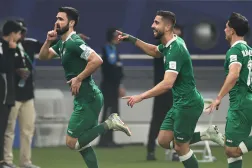 خريبين محتفلاً بالهدف الثمين (تصوير: سعد العنزي) 