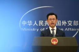 08 December 2025, China, Beijing: Guo Jiakun, China's Foreign Office spokesperson, speaks to journalists. (dpa)